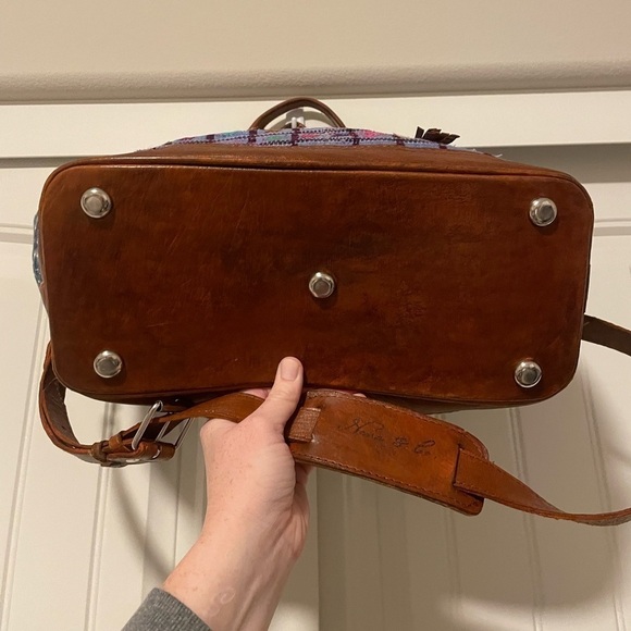 Nena & Co. OOAK The Perfect Bag crossbody tote blue with arrows handmade - Picture 6 of 13